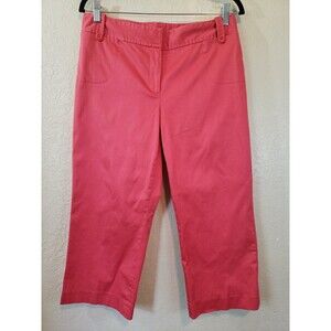 Ann Taylor The Kate Wide Leg Crop Pant Pink sz 10
